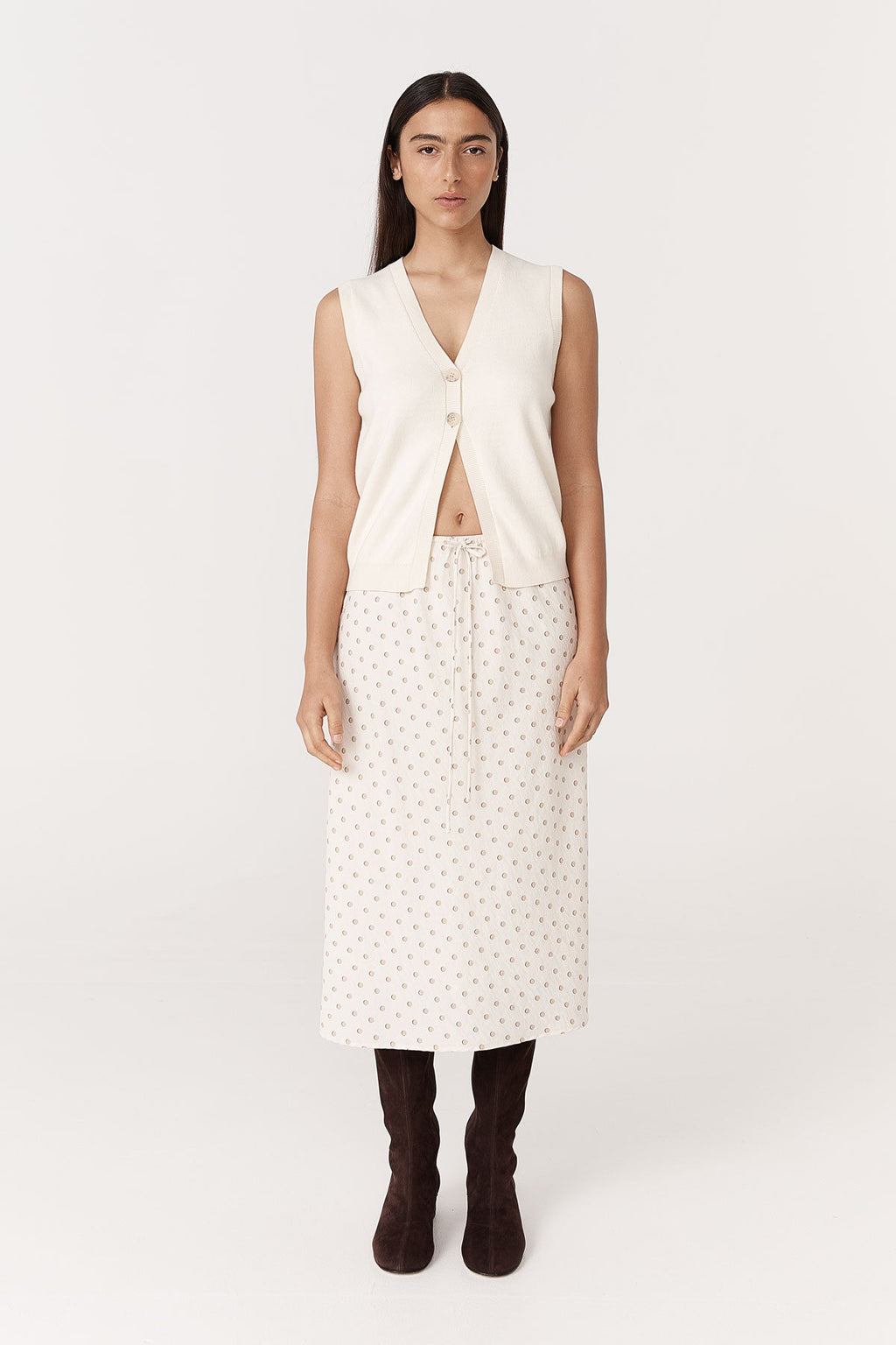 Frannie Silk Midi Skirt